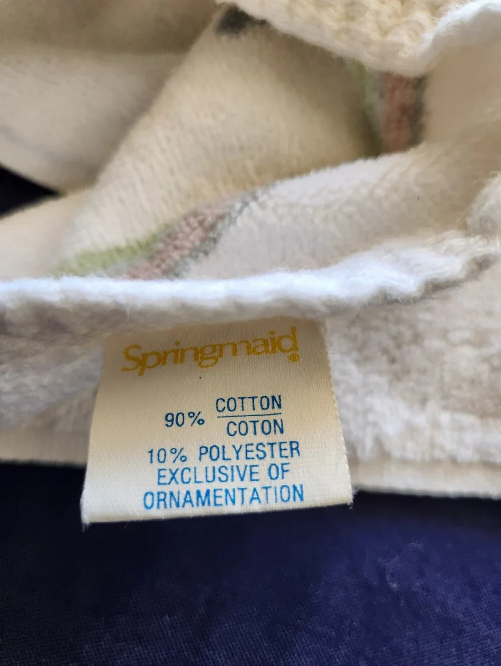 Vintage Bath Hand Towel Springmaid Cotton Blend USA Floral